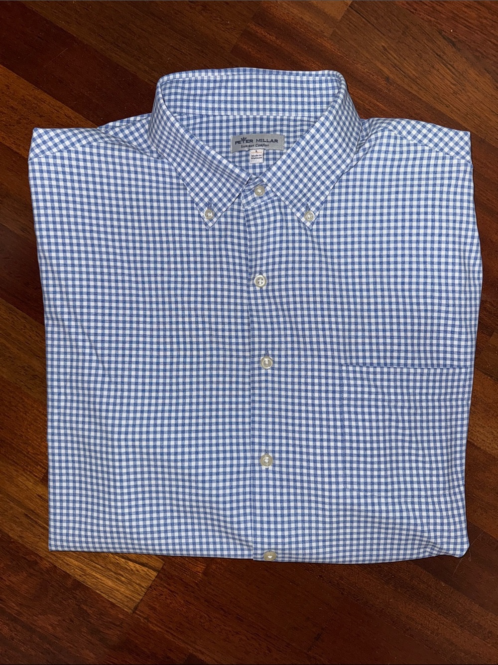 Peter Millar Blue Gingham Shirt